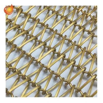 Decorative metal mesh provider stainless steel 304 woven wire mesh screen partition wrought iron flat wire decoration net