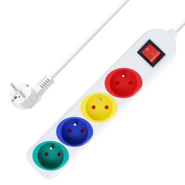 Good Quantity Low Price French Power electrical extension 4 sockets power strip