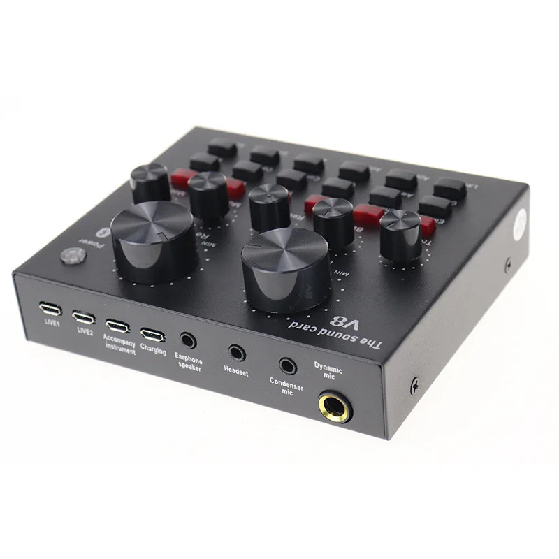 V8-ライブサウンドカード USB 外部 V8 カラオケ録音 モバイル