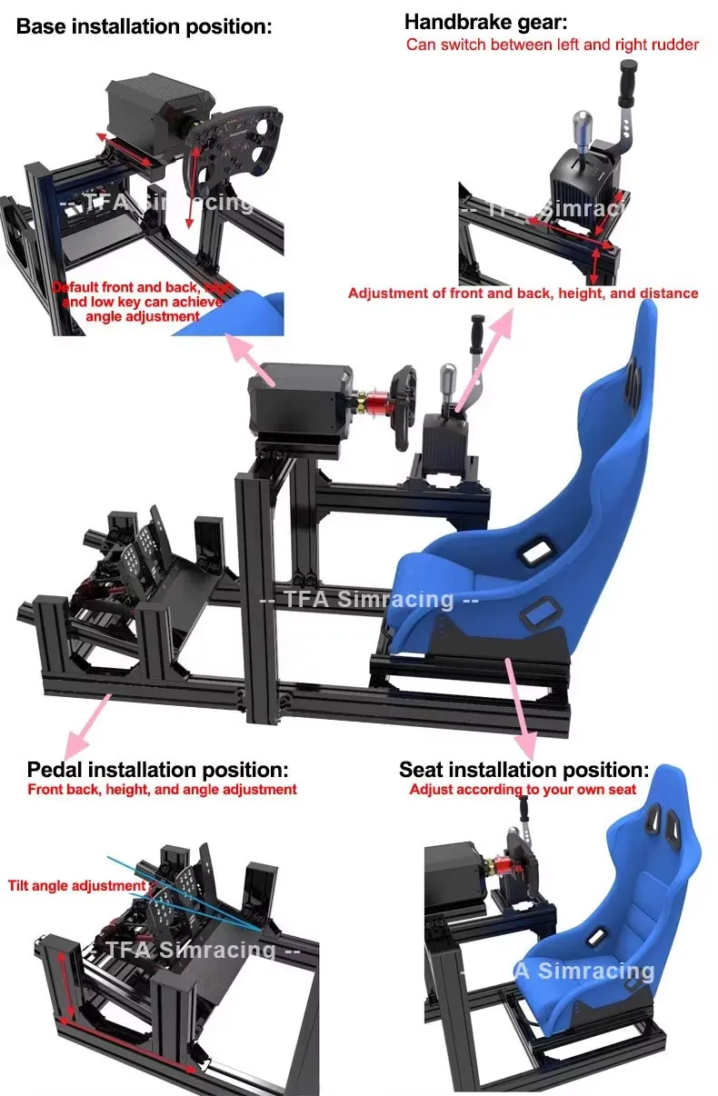 Aluminum Sim Racing Simulator Cockpit - Full Setup Racing
