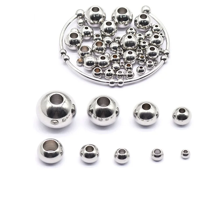 Wholesale Metal Round Spacer Beads DIY Jewelry Bracelets 3mm 4mm 5mm 6mm 8mm 