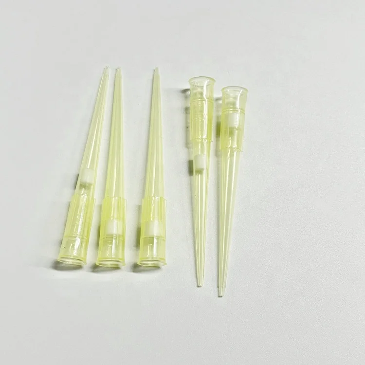 200ul Plastic Polypropylene Pipette Tip Filter Element Yellow White Blue Color Tips
