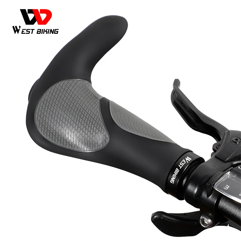 Manopole Manubrio Bici WEST BIKING Ergonomiche Lock-On - Coppia - Per Mountain Bike
