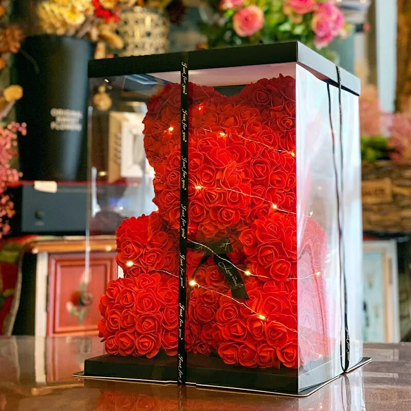 Dose of outlet Roses Luxury Orange Bear Display Room Decor Christmas Gift Box Present