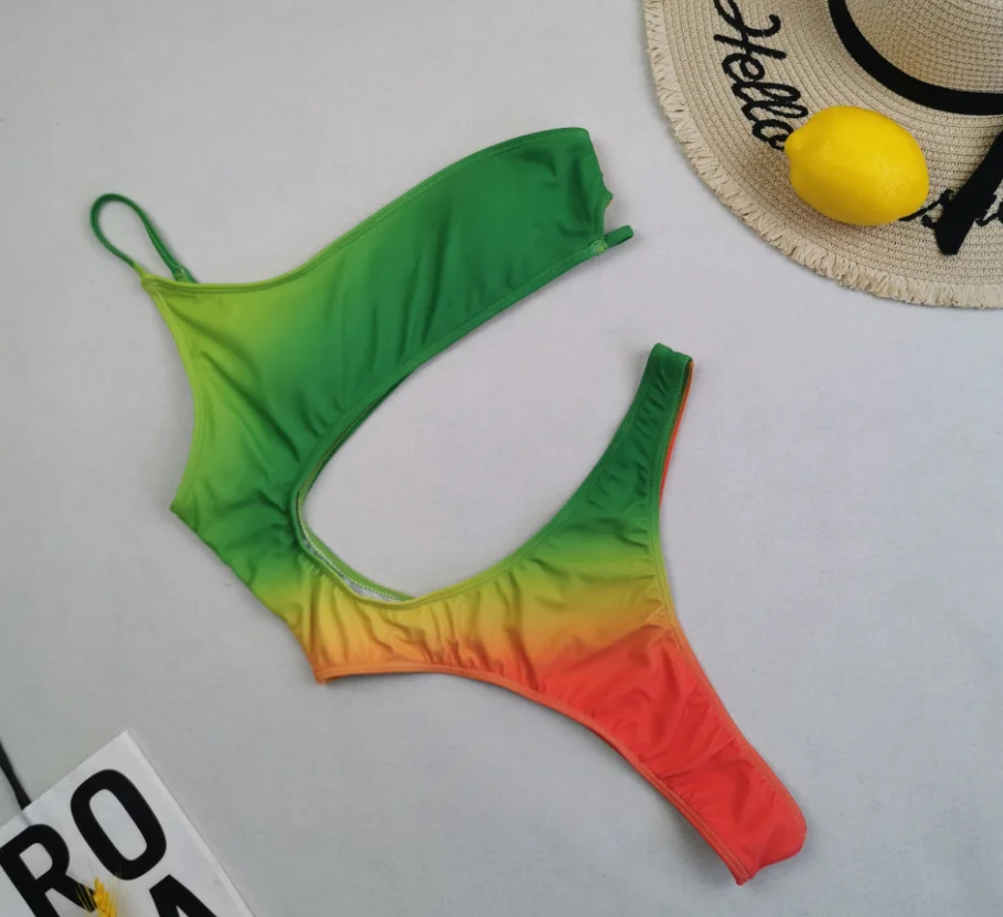 NEW STOCK Cut Out Print Monokini Sexi Lady Thong One Piece Swimwear Plus Size Beachwear
