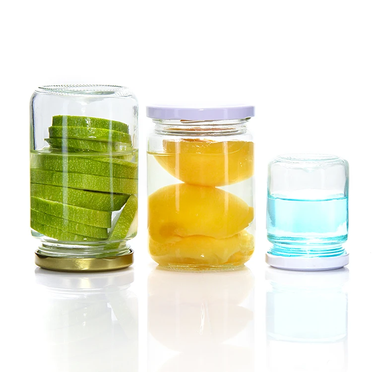 200ml 250ml 350ml 480ml 500ml 750ml 1000ml Wide Round Mouth Glass Jar for Food Jam Sambal Packaging