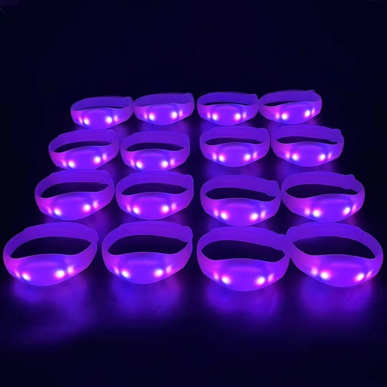 Concert Sound Activated Bracelet 15 Colors Flashing Silicon Led Light Wristband Bracelet for Party