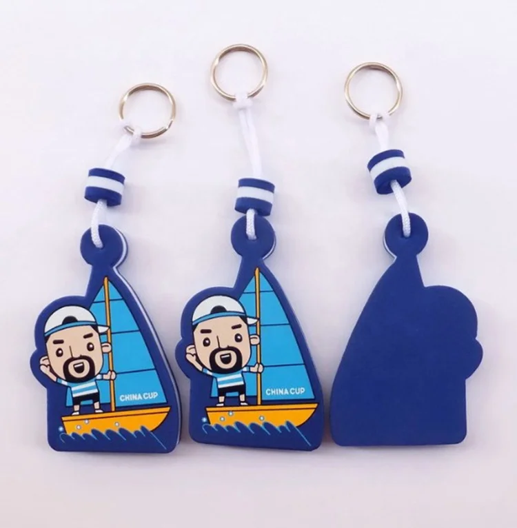 Custom Logo and Shape Boat Key Chain for Advertisement Factory Cheap Price  Custom EVA Foam Floating Keychain for Promotion Gift