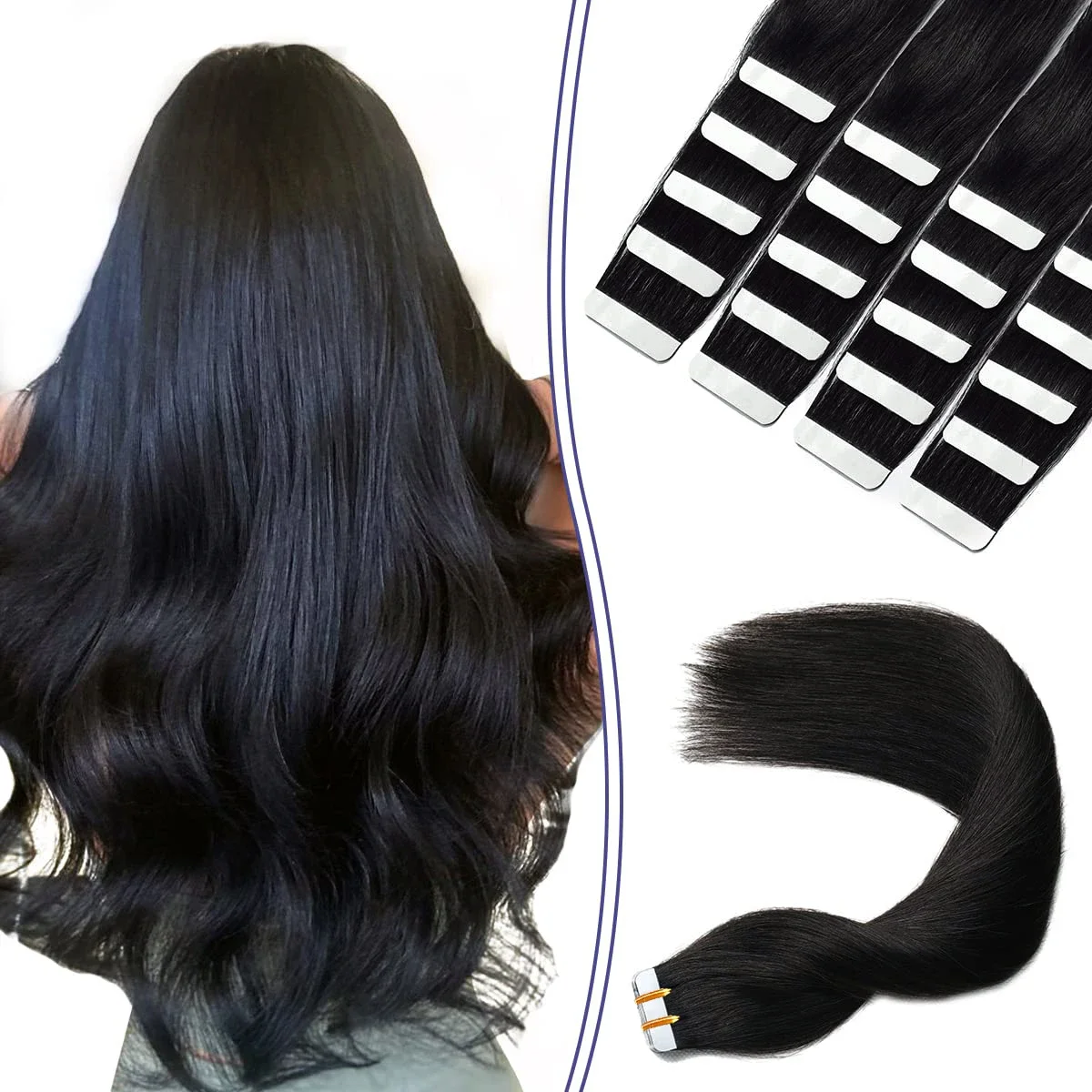 Ταινία ίσιας ανθρώπινης τρίχας σε επεκτάσεις Remy χωρίς ραφές δέρματος υψηλής ποιότητας 16-26 ίντσες για κομμωτήριο_voghion.com