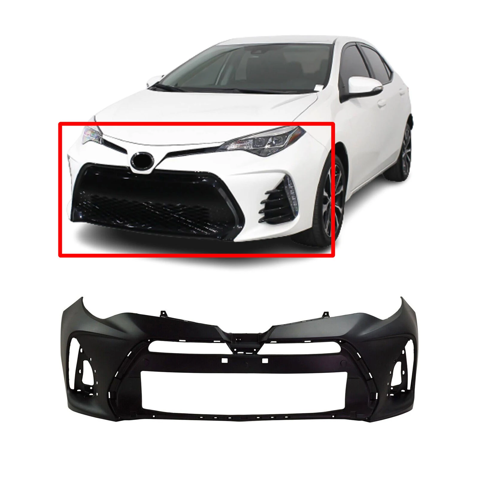 Front Bumper Cover For 2017-2019 Toyota Corolla SE XSE