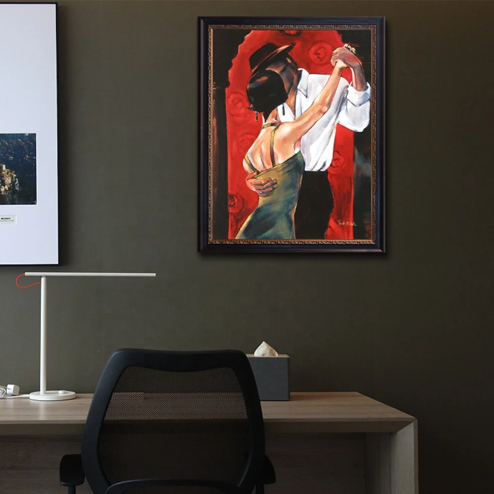 Custom Designed Beautiful Woman Figure Spanish Flamenco Dancer Modern Style Handpainted Oil Painting on Canvas Handmade
