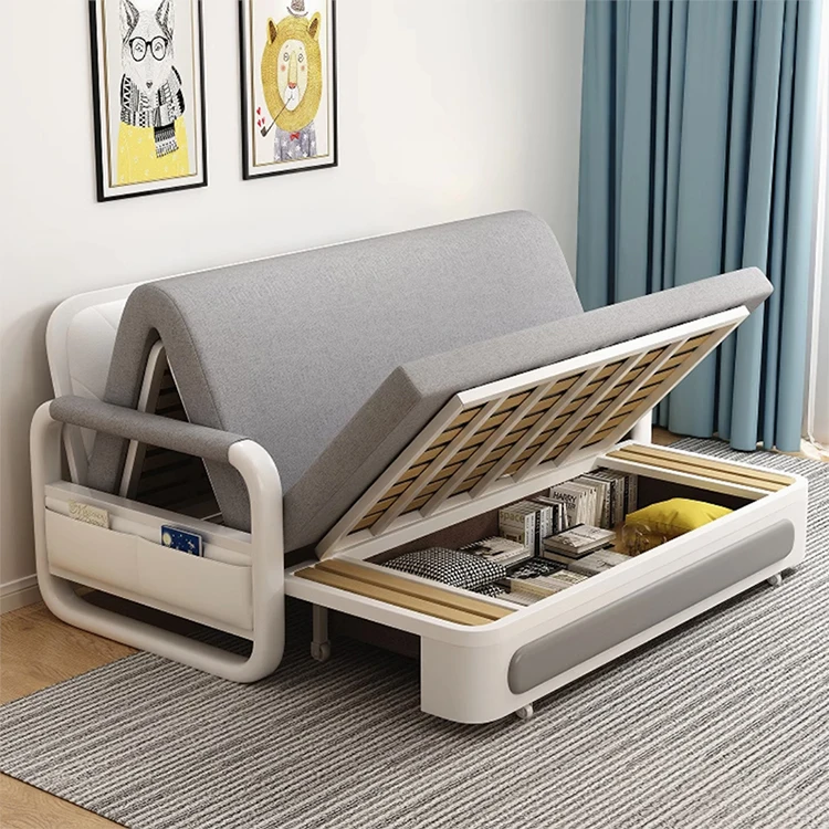 Suke Modern Extension Two Seat Double Sofa Cum Bed Folding Sofa Bed