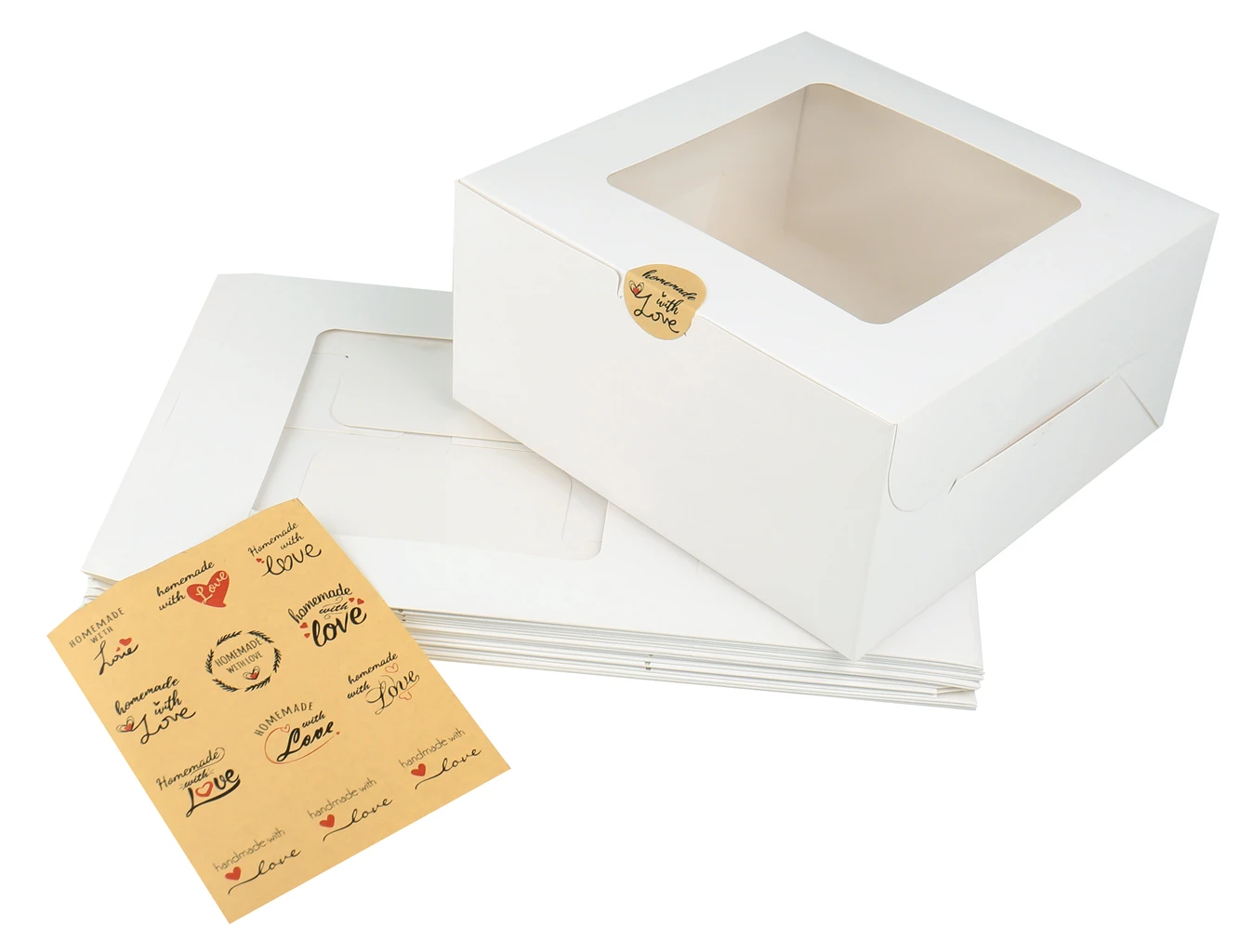 Custom White Card Cup Cake Box with Inlay Logo Customized Eco Friendly factory