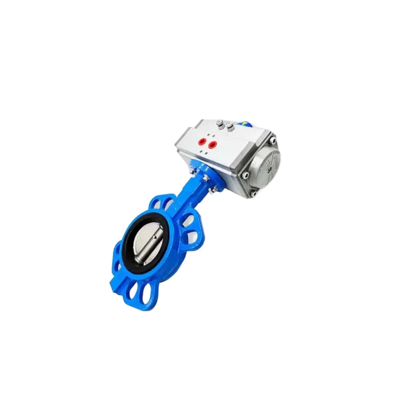 Pneumatic Actuated Butterfly Valve DN50 to DN800 32INCHES to 2INCHES Double Flange Butterfly Valve Pipe Fittings Flap Disc