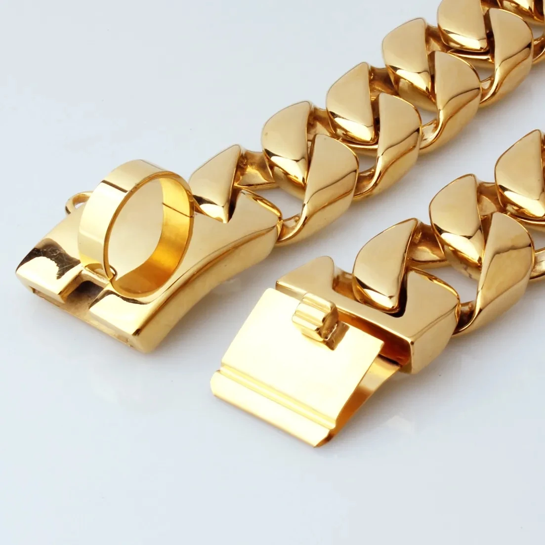 Luxury Gold Collars Big Dog Chains Pet Hip Hop Leads Kit Pet