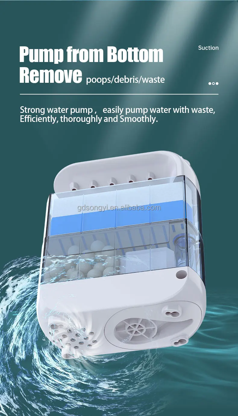 Fish Tank Turtle Tank Water Purification Filter with Bio-Filter Sponge