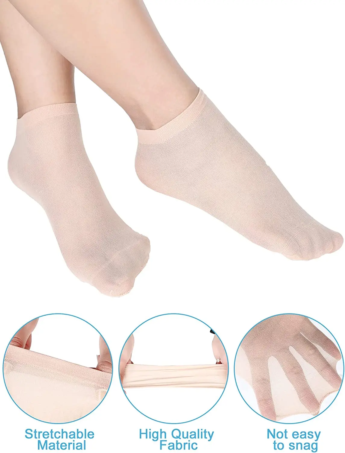 High Crew Length Disposable Travel Socks For Men And Women Unisex Sheer