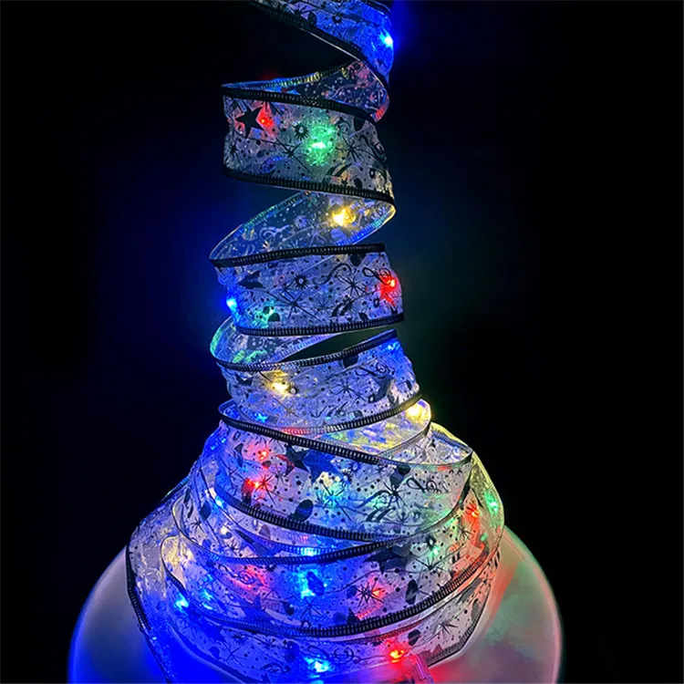 Fairy Garland String Light Waterproof Copper Wire Ribbon Bows Christmas Lights for Party Weddings Holiday Xmas Tree Decorations