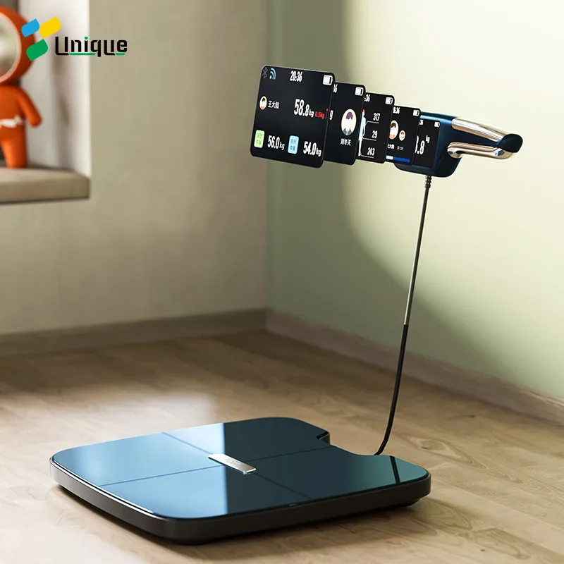 Unique Smart Bioimpedance Scale 8 Electrodes Bmi Body Fat Body Weight Scale Professional Rechargeable Body Composition Scale