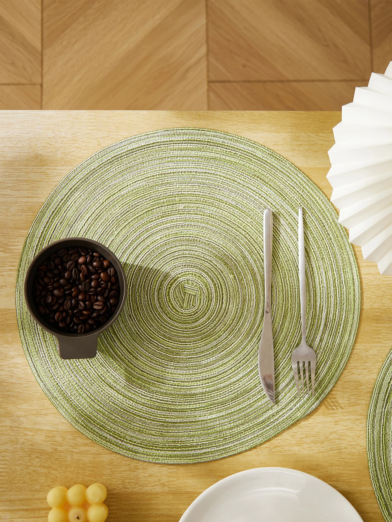 Tabletex Woven Table Placemats and Coaster Round Cotton Dinner Table ...
