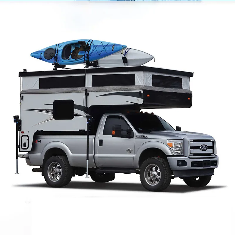 4x4 Caravan off-Road Travel Camper Truck with Slide Out Mini Kitchen