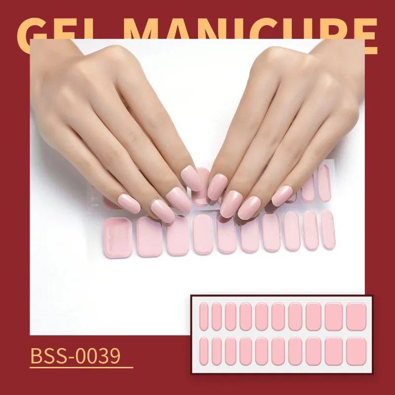 Semi Cured Uv Gel Nail Stickers 20 Real Gel Nail Polish Adhesive Full ...