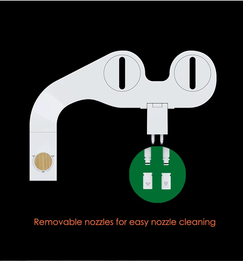 Nonelectric Bidet Toilet Attachment With Selfcleaning Nozzles