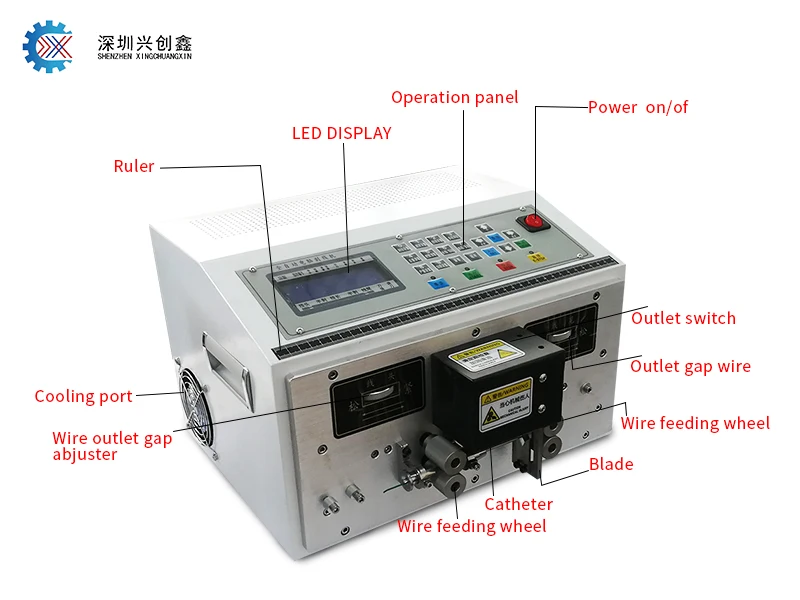 Automatic Wire Cutting and Peeling Machine 6 square Computer Cable Stripping Cutting Machine High Efficiency Processing Peeling