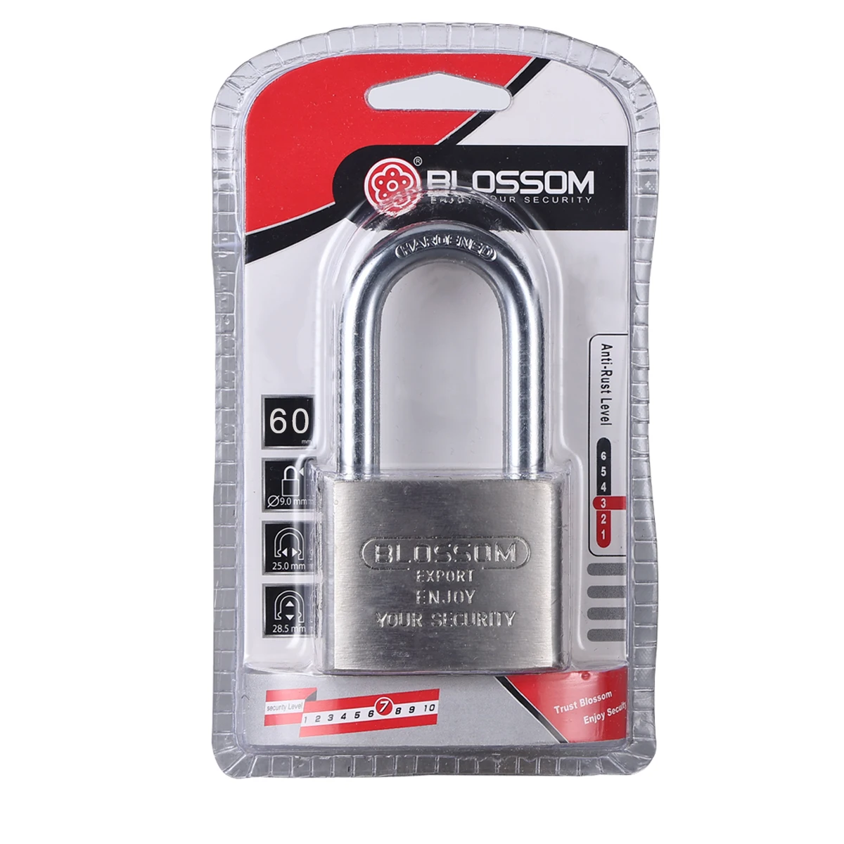 LS32L 60MM Blossom Lock in China Pad Lock with Master Key Nickle Plated  Heavy Duty  Top Security Iron Big Padlock