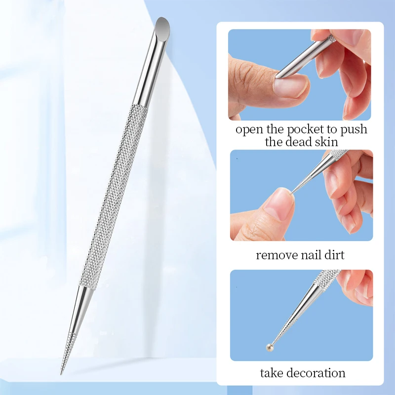 Stainless Steel Cuticle Pusher Dead Skin Push Remover For Pedicure ...