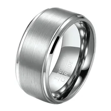 Popular Daily Mens Jewelry Tungsten Carbide Steel Rings 8mm Silver Brushed Tungsten Ring Men Wedding Rings Fashion Jewelry