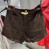 Dark Brown Suede