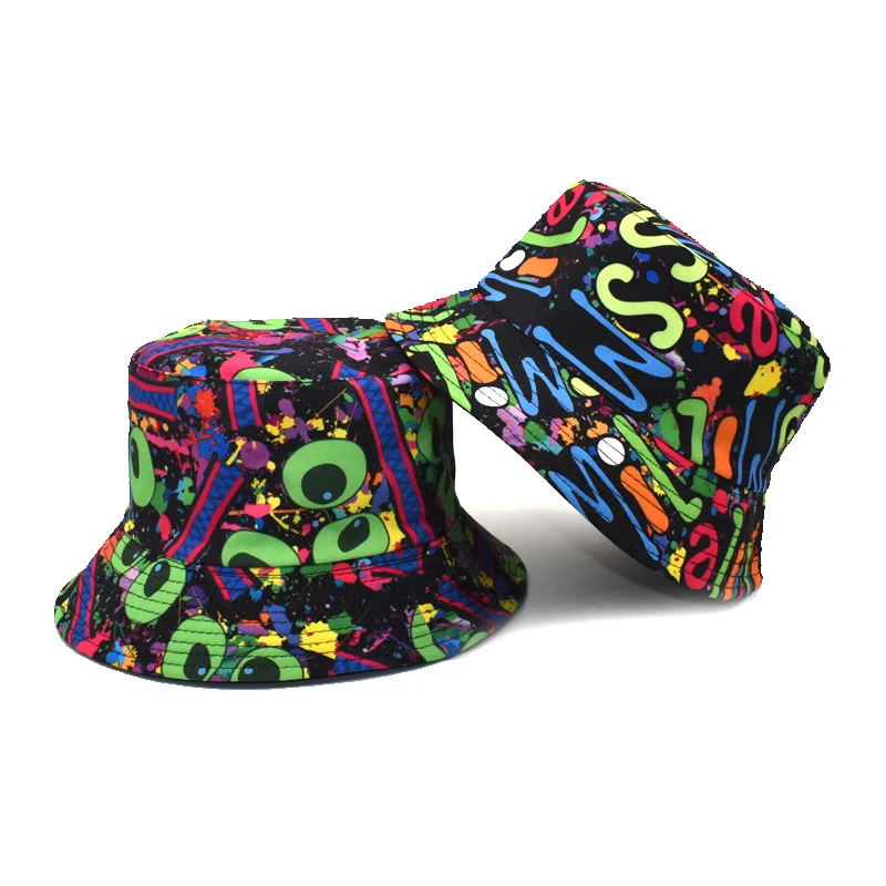 printing reversible fisherman hat leisure basin hat men women outdoor sun hat