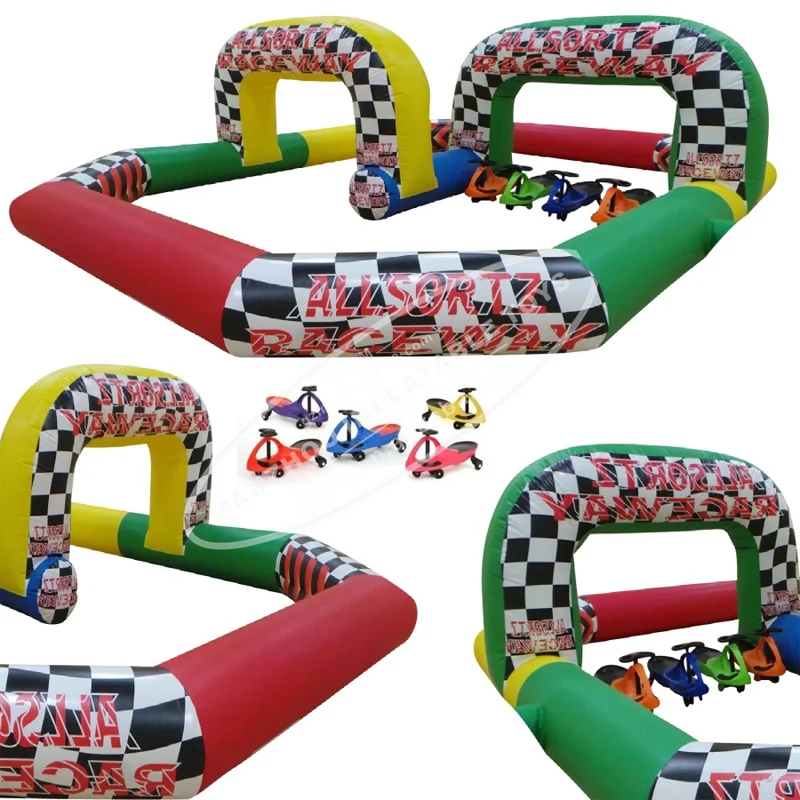 Inflatable Quad Car Track Go Karts Inflatable Race Track Inflatable Zorb Ball Race Track