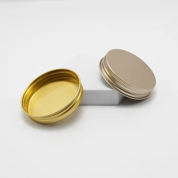 Food Aluminum Jar Lids Gold & Silver Round Shape Screw cap Secure Seal for Canning Jars
