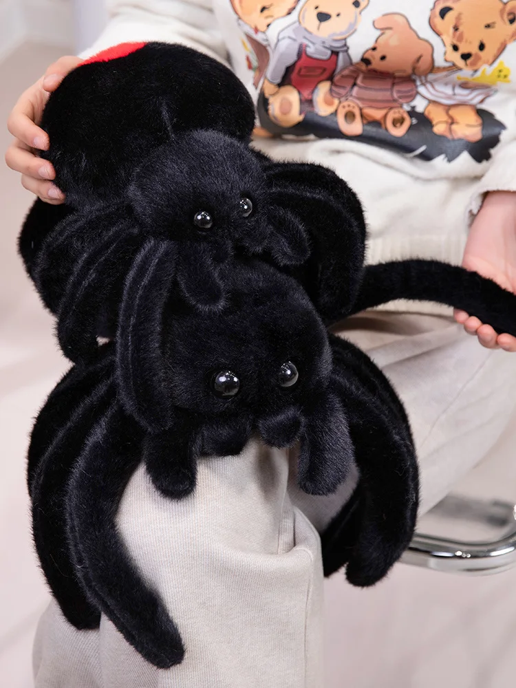 Simulation Lifelike Black Spider Stuffed Animal Toy Anime Spider Plush ...