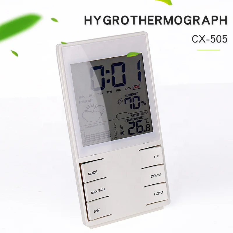 Home Bedroom Snooze Desk Digital Multifunction Lcd Calendar Weather Forecast Station Clock