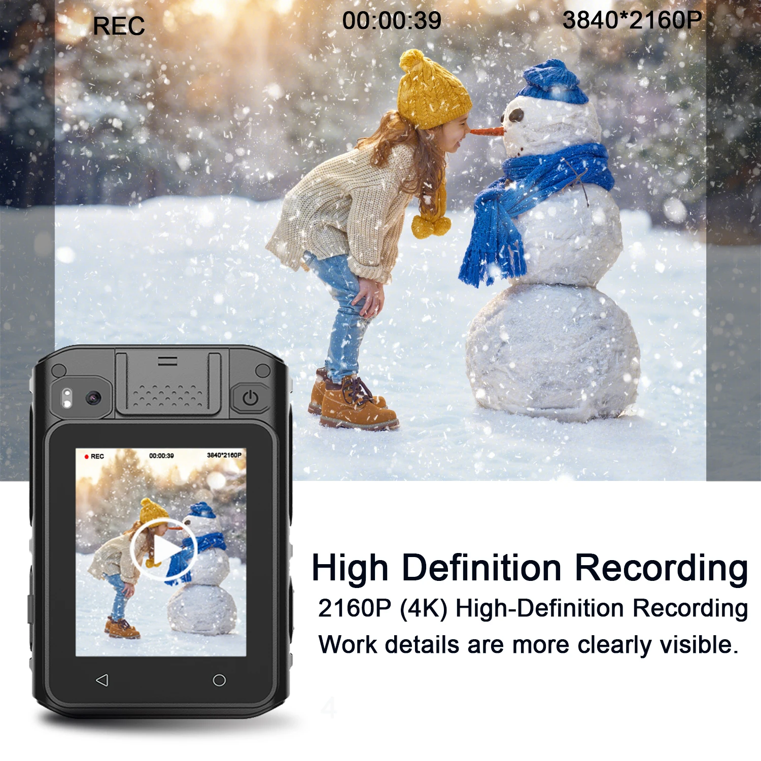 Android System 5G WiFi Network Camera Face Recognition Cammpro 2196P 256GB Intelligent Body Worn Camera