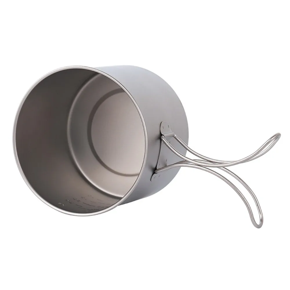 Lixada Set 2 Pentole In Titanio Ultraleggero Per Campeggio - Manici Pieghevoli, Borsa Rete Inclusa - Foto 9