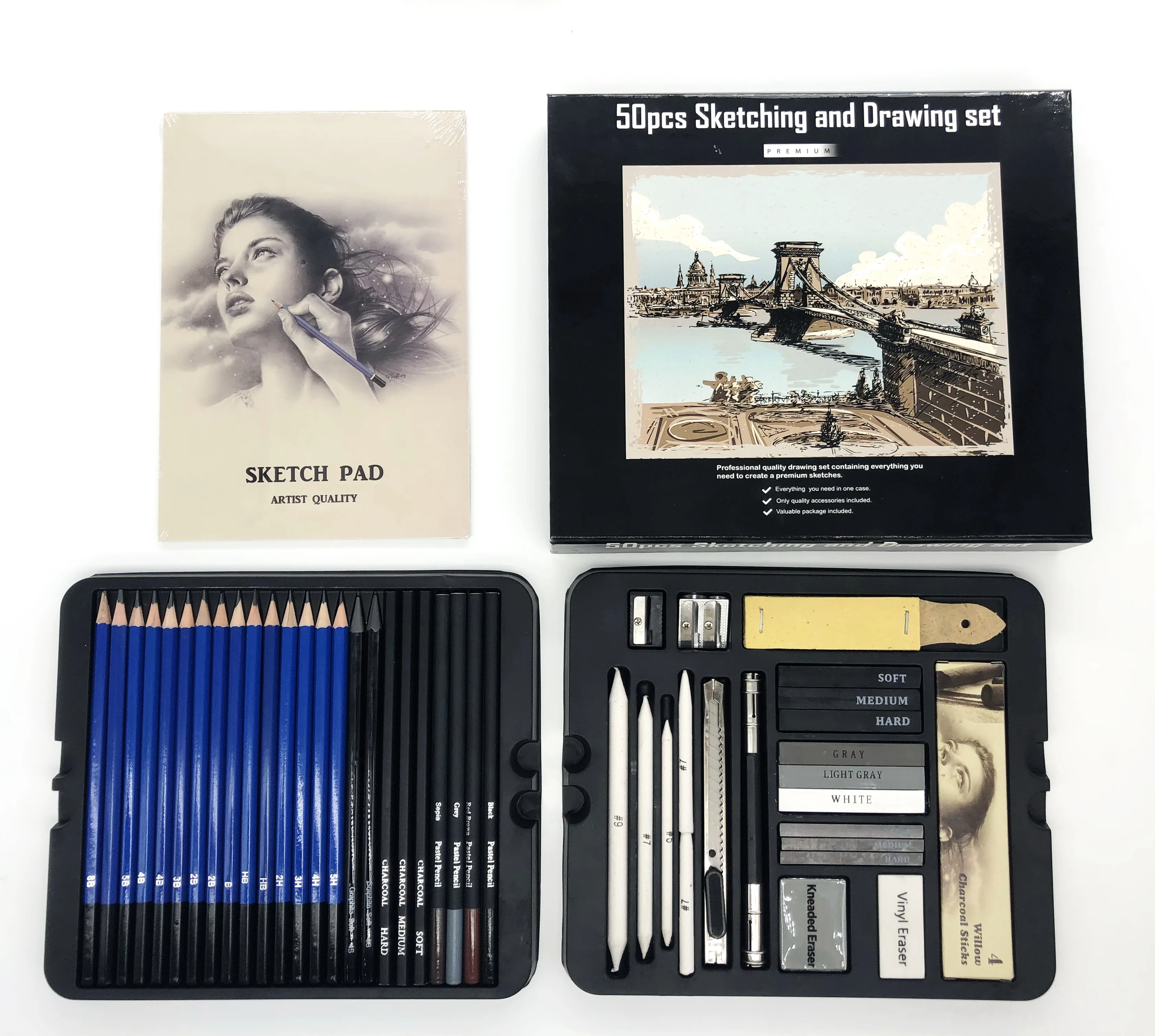 Castle Art Supplies 12 Pack Sketching & Drawing Pencils Set