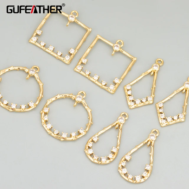 ME76  jewelry accessories,18k gold rhodium plated,copper,zircons,charms,necklace making findings,diy pendants,6pcs/lot