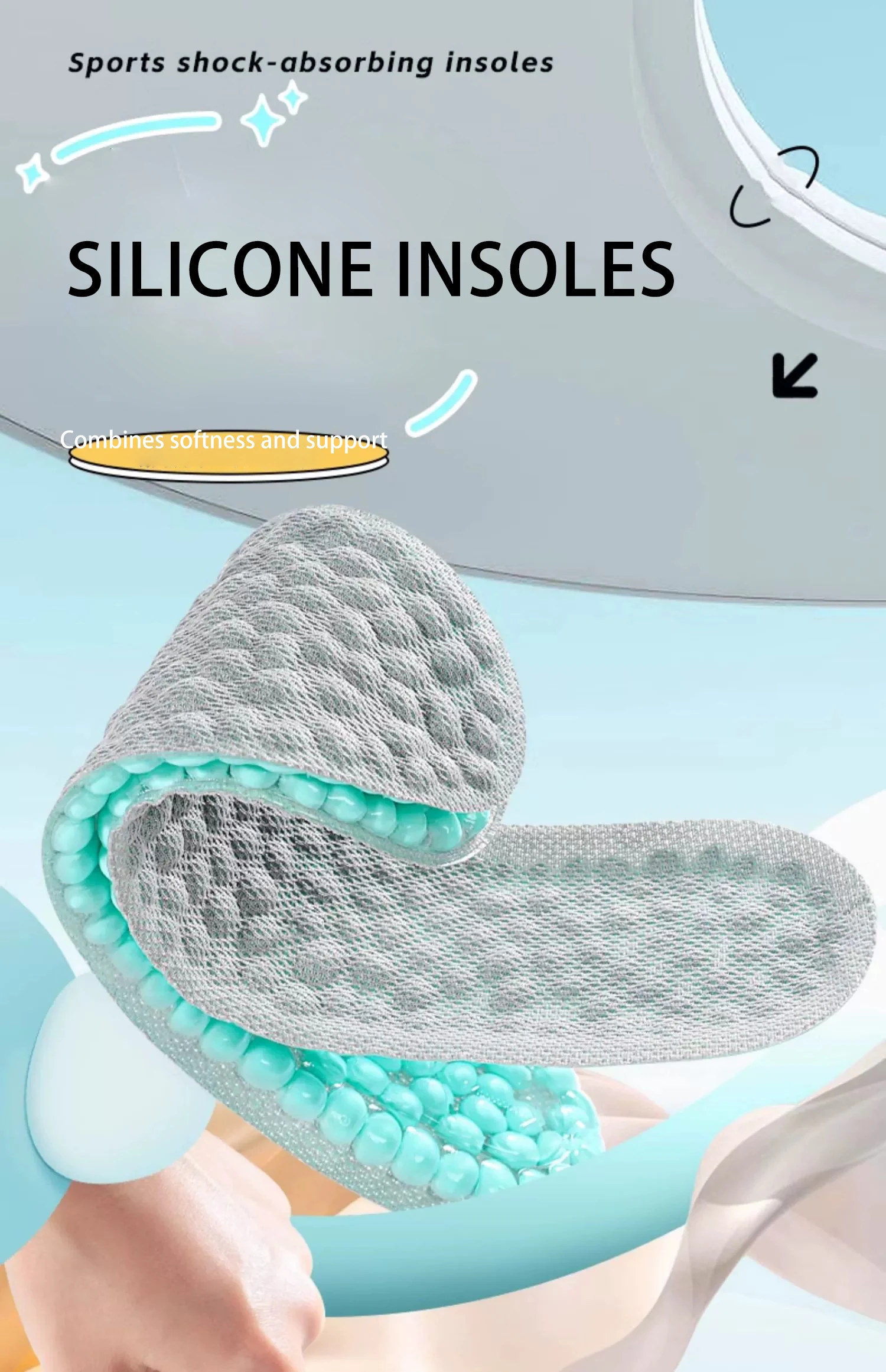 Custom Silicone Massage Sports Insoles Wholesale