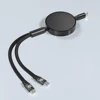 Carga Rápida PD de USB-C a Doble USB-C Negro