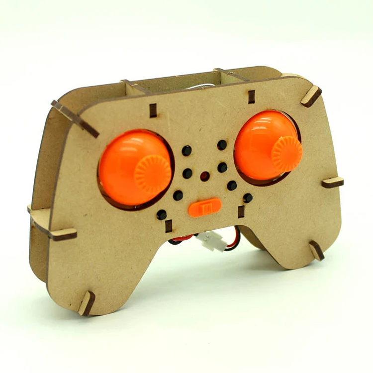 Self Assembly Kit Flash Light Remote Control Quadcopter Rc Wooden Diy Drone Kit For Students