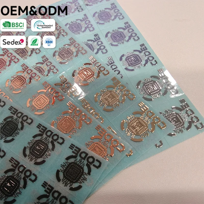 ISO Certified Metal Foil Transfer Nameplates  High Precision Micro Stickers in Rose Gold, Silver & Black
