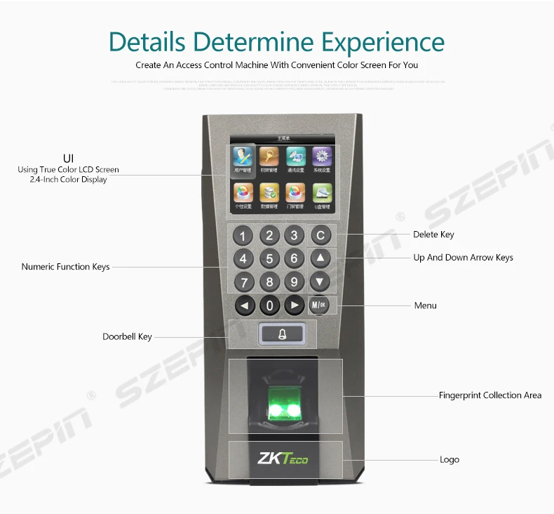 Zk F18 Biometric Fingerprint Access Control And And Time Attendance Device System Price Of