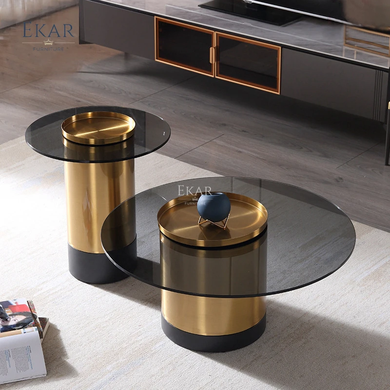 product new design modern coffee table stainless steel base glass coffe table luxury coffee tables-60