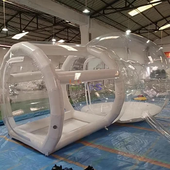4m/13.1ft White Transparent Inflatable Bubble Tents with Closed air System Inflatable Wrap the Edge Bubble Tent for Camping