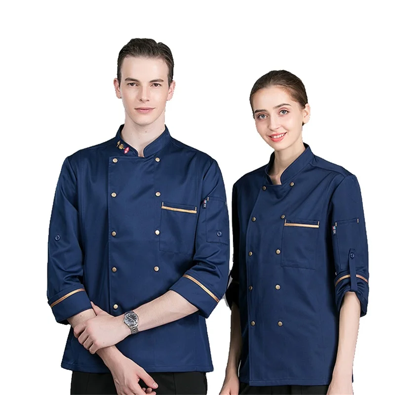 OEM High-Quality Long-Sleeve Cross-Necked Chef Uniforms For The Restaurant