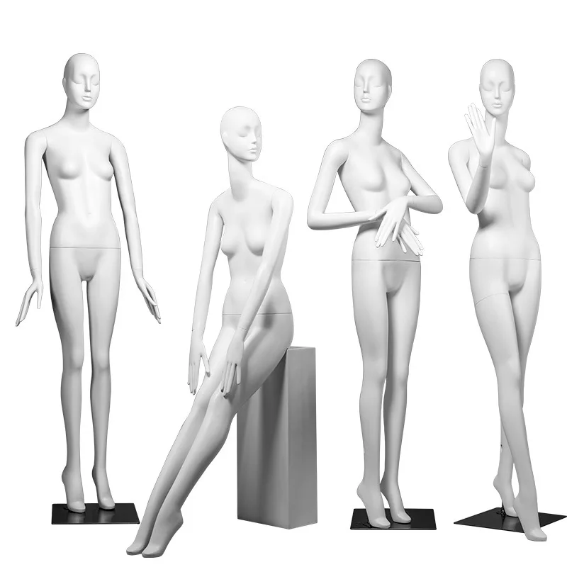 Store Display Abstract Head Sitting Asian Elegant Female Lady Seated Mannequin for Fashion Sale